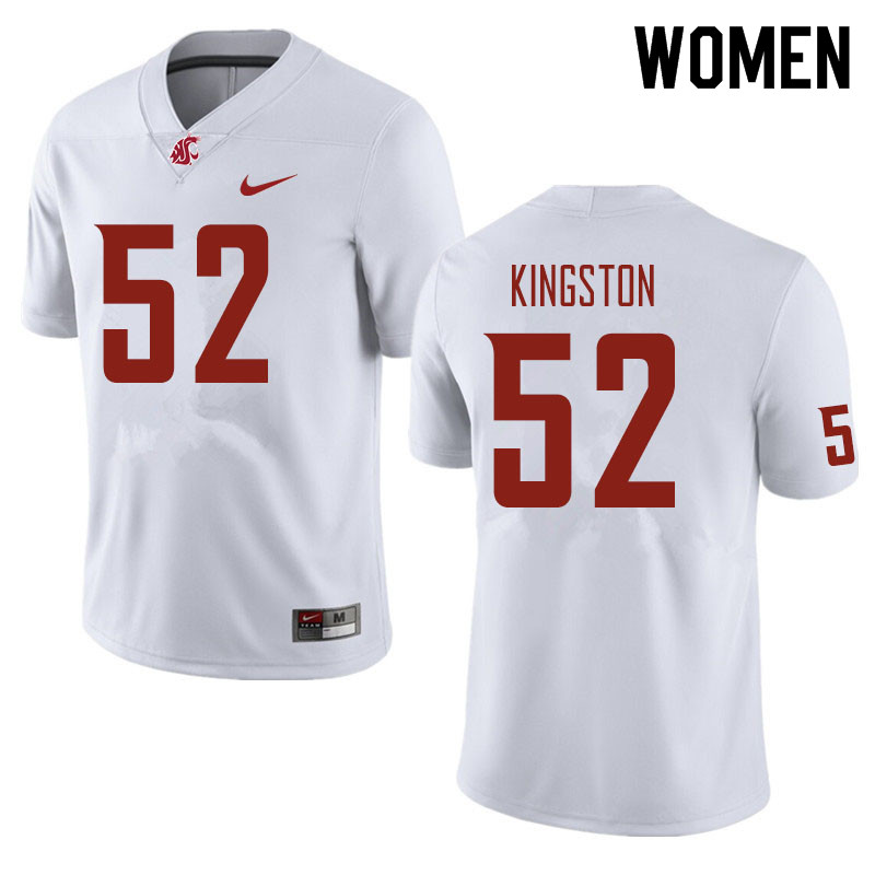 Women #52 Jarrett Kingston Washington State Cougars Football Jerseys Sale-White
